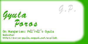 gyula poros business card